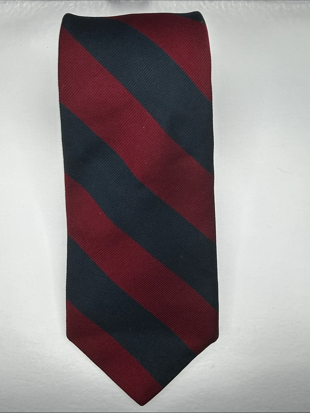J Press Brigade of Guards Navy Red Silk Stripe Men’s Tie Woven in England
